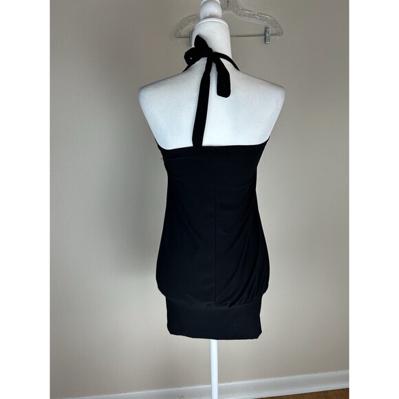 Wet Seal Halter Dress Y2K Chic Sequin Whimsigoth Dress Sequin Black Size Med - Picture 3 of 4